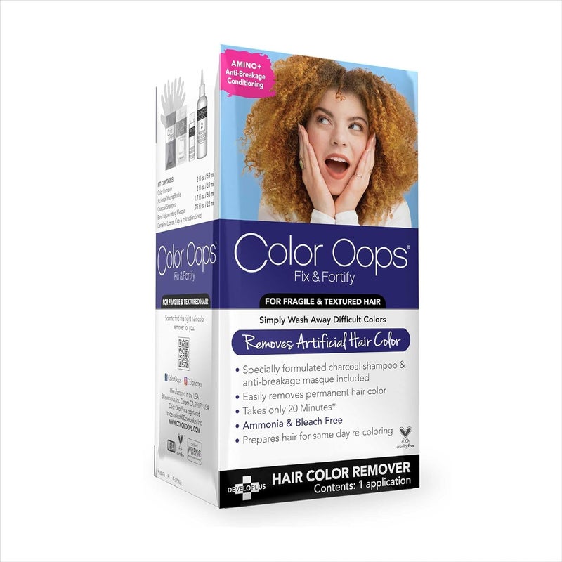 Color Oops Fix & Fortify Bond Rejuvenating Color Remover, Includes Color Remover, Activator Mixing Bottle, Charcoal Shampoo, Bond Rejuvenating Masque, Gloves, Cap, & Instructions, Cruelty Free - Image 2